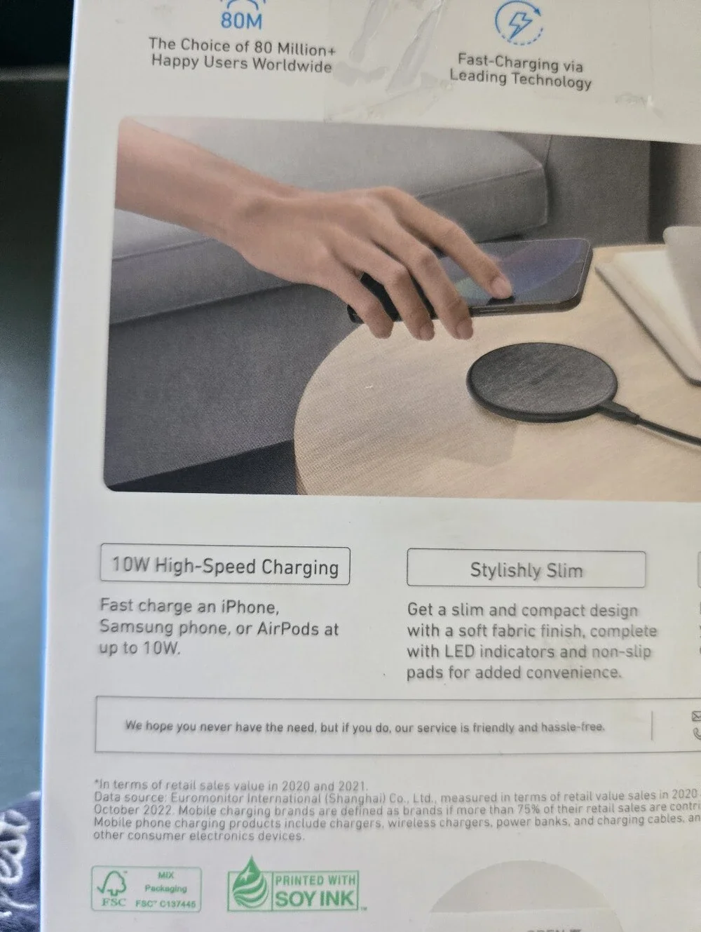 Anker 10W Wireless Charging Pad with 4' Cable and 18W Wall Charger